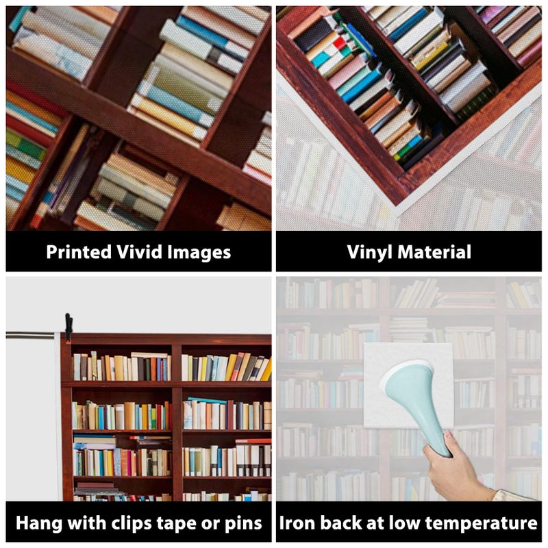 AOFOTO 5x7ft Bookshelf Background Bookcase Photography Backdrop School Library Book Store Kid Boy Girl Student Teen Adult Portrait Zoom Meeting Photoshoot Studio Props Video Drape Seamless Wallpaper - Image 4